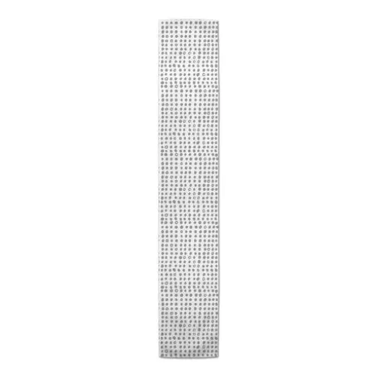 Drawn Dots Indoor/Outdoor Table Runner Gray {1}
