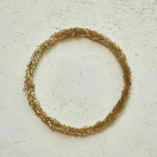 Hello Honey&reg; 10" Gold Round Wire & Glass Bead Wreath {3}