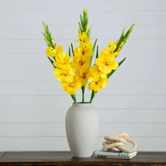 45" Yellow Gladiolus Flower Stems, 3ct. {6}