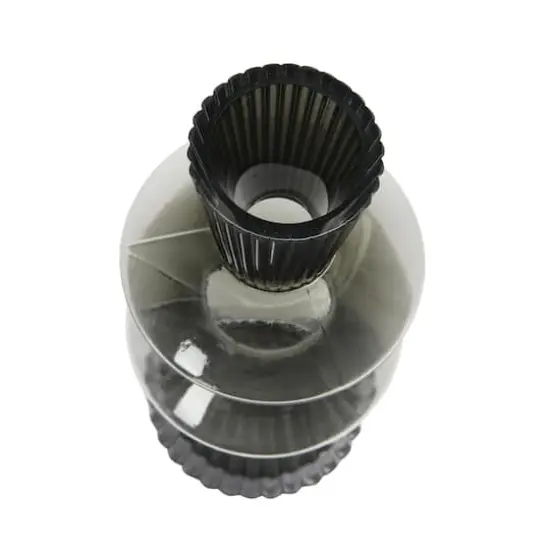 Hello Honey&reg; 10" Clear & Gray Fluted Glass Vase {3}