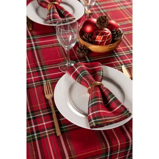DII&reg; 120" Holiday Metallic Plaid Tablecloth {6}