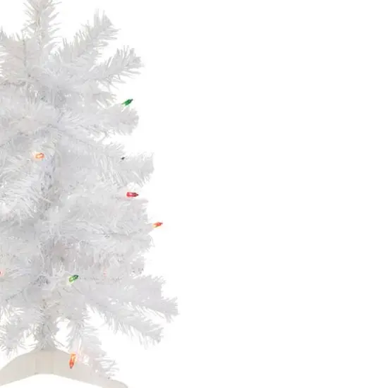 2ft. Pre-Lit Woodbury White Pine Artificial Christmas Tree, Multicolor Lights {5}