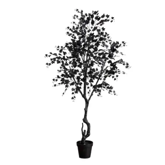 7ft. Artificial Halloween Black Maple Tree {1}