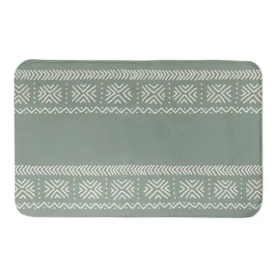 Sage Mudcloth 34" x 21" Bath Mat {1}