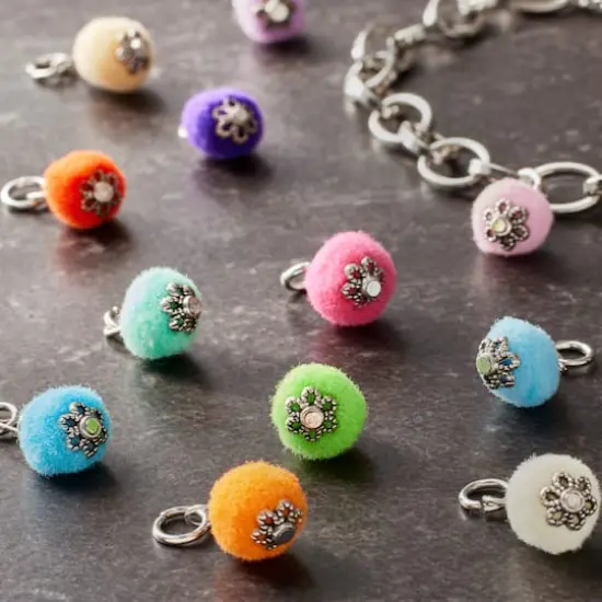 Pom Pom Rhodium Charm Mix by Bead Landing&trade; {3}