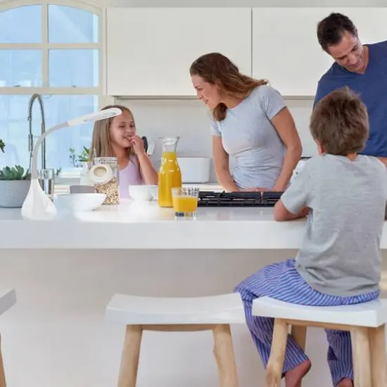 OttLite 11" White Creative Curves LED Desk Lamp with USB Port {5}