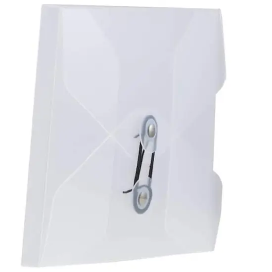 JAM Paper Clear 5.25" x 6.75" Button & String Plastic Portfolio {3}