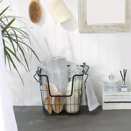 DII&reg; Large Square Metal Basket Black {4}