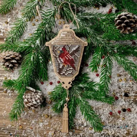 Wonderland Crafts Cardinal Lamp Bead Embroidery on Wood Kit {3}