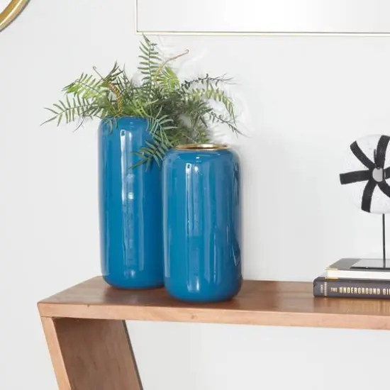 Metal Vase Set Blue {3}