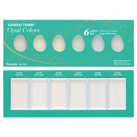 Kuretake Zig Gansai Tambi™ Opal Metallic Watercolor 6 Color Set {1}