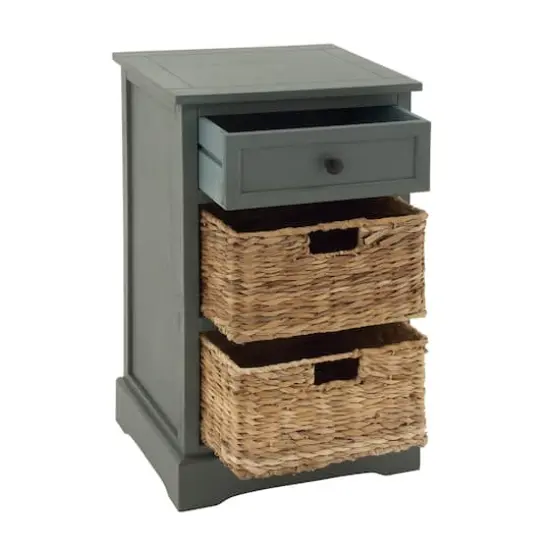 28" Blue Traditional Wooden Storage Unit {4}