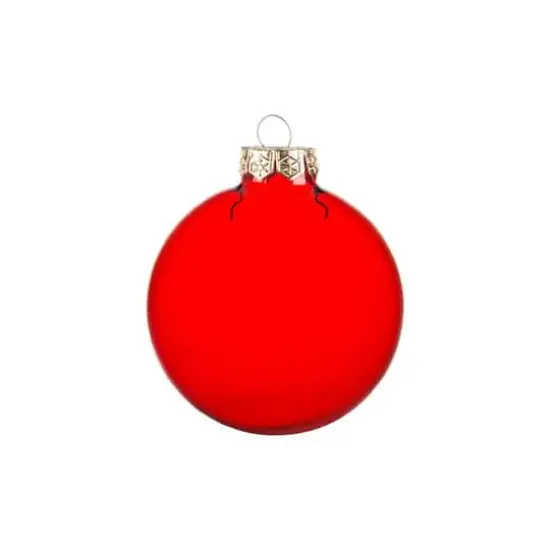 Whitehurst 12 Pack 2.75" Transparent Glass Ball Ornaments Christmas Red {1}
