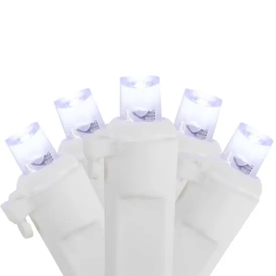 100ct. LED Wide Angle Christmas String Lights with White Wire Pure White {1}