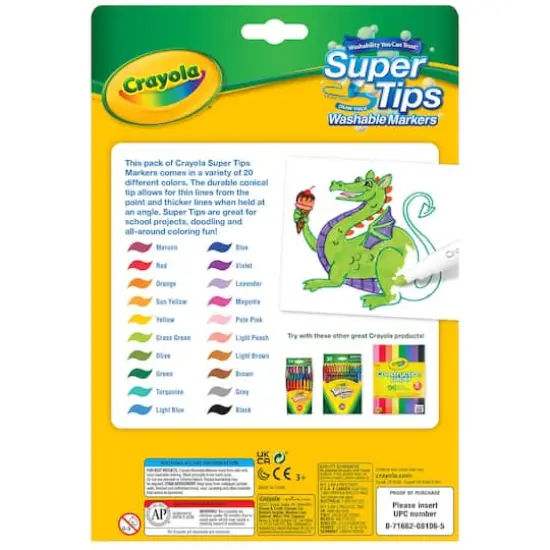 Crayola&reg; Washable Super Tips Markers, 6 Packs of 20 {4}