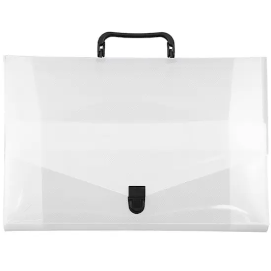 JAM Paper Clear Grid 10" x 15" Plastic Portfolio Briefcase {1}