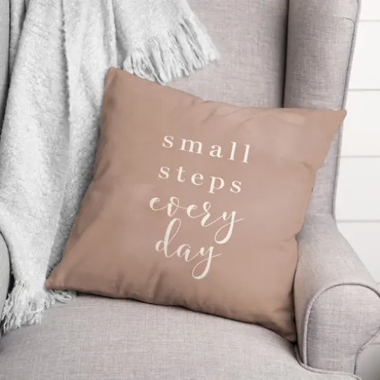 18" Small Steps Every Day Indoor/Outdoor Pillow {3}