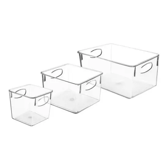 Sorbus Small, Medium & Large Clear 3 Bin Set {1}