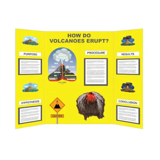 Corrugated Tri-Fold Display Board, 36" x 48" Yellow {3}