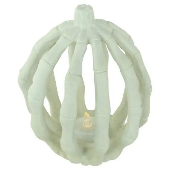 7" LED Lighted Skeleton Pumpkin {3}