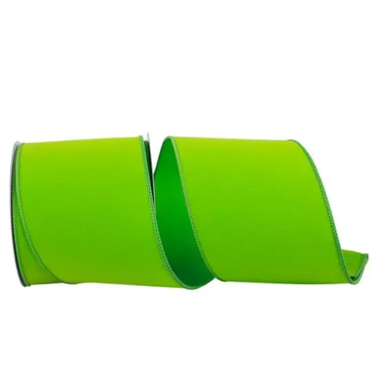JAM Paper 4" x 10yd. Lime Wired Velvet Ribbon {1}