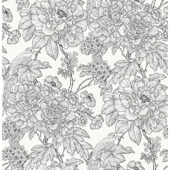 NuWallpaper Black & White Sudbury Peel & Stick Wallpaper {1}