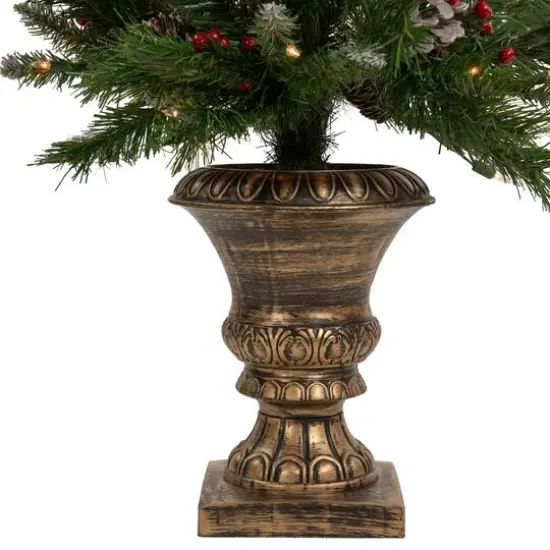 5-Piece Pre-Lit Frosted Verona Berry Pine Artificial Christmas Entryway Set {7}