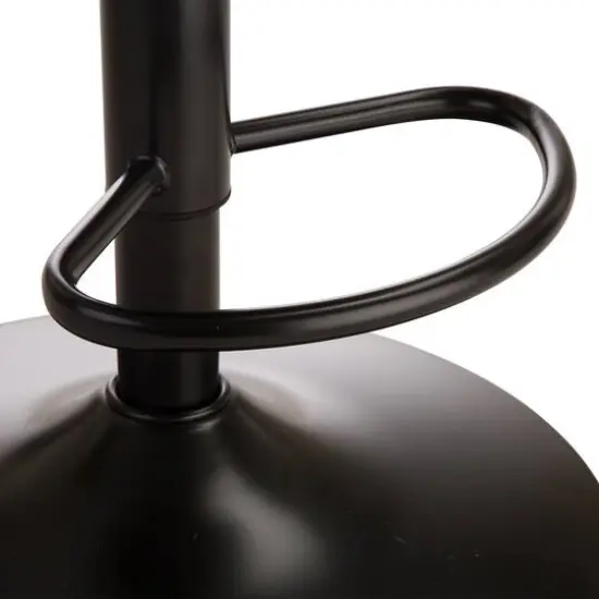 Glitzhome&reg; Mid-Century Leatherette Gaslift Adjustable Swivel Bar Stool Set Yellow {9}