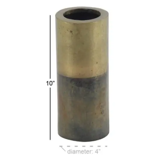 10" Brown Aluminum Rustic Vase {6}