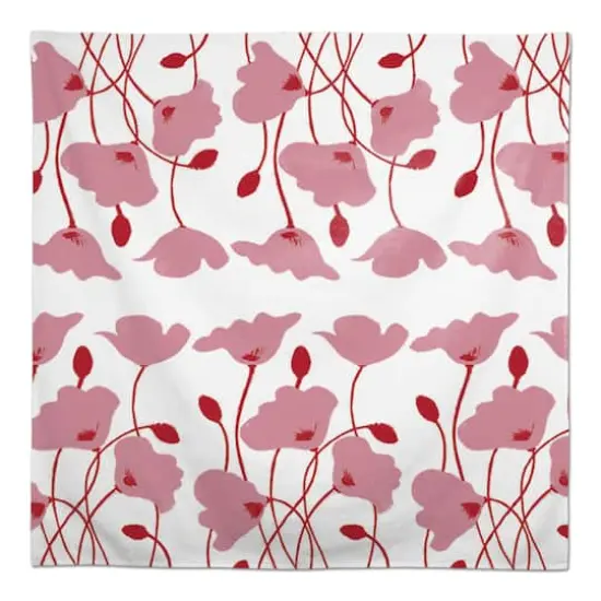 Pink Retro Florals 58" x 58" Tablecloth {1}