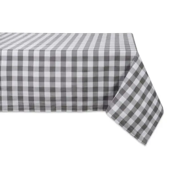 Gray-White Checkers Tablecloth 52" x 52" {1}