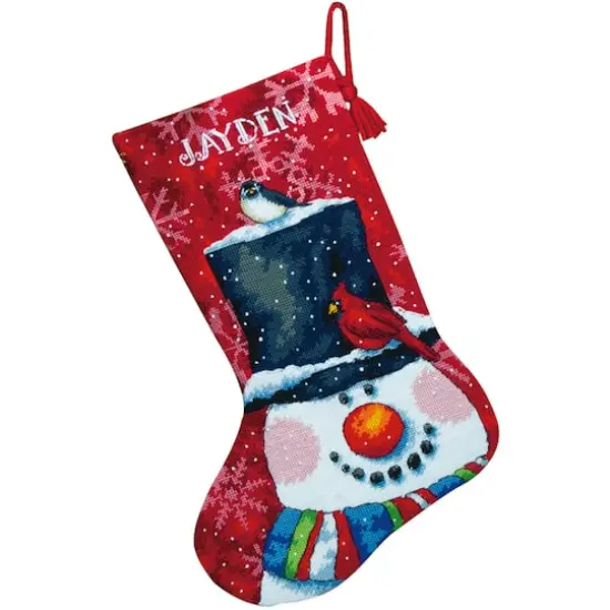 Dimensions® Snowman & Friends Stitched Wool & Floss Stocking Needlepoint Kit {1}