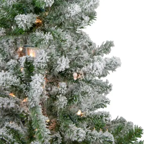 3ft. Pre-Lit Flocked Alpine Artificial Christmas Tree, Clear Lights {5}