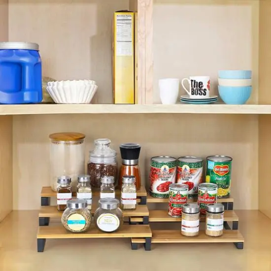 3-Tier Expandable Step Spice Rack Set {4}