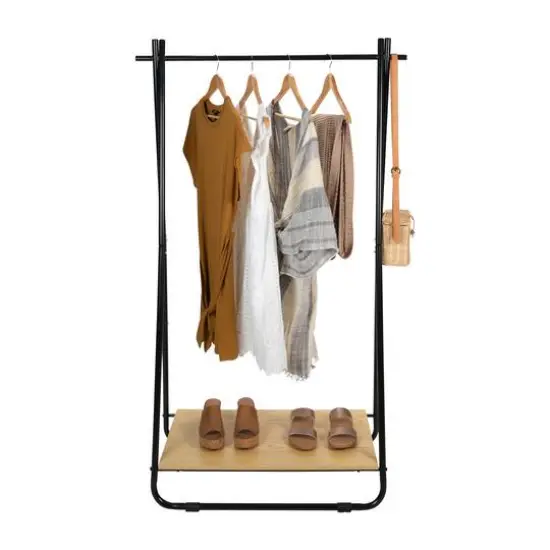 Organize It All Black Garment Rack with Shelf {6}