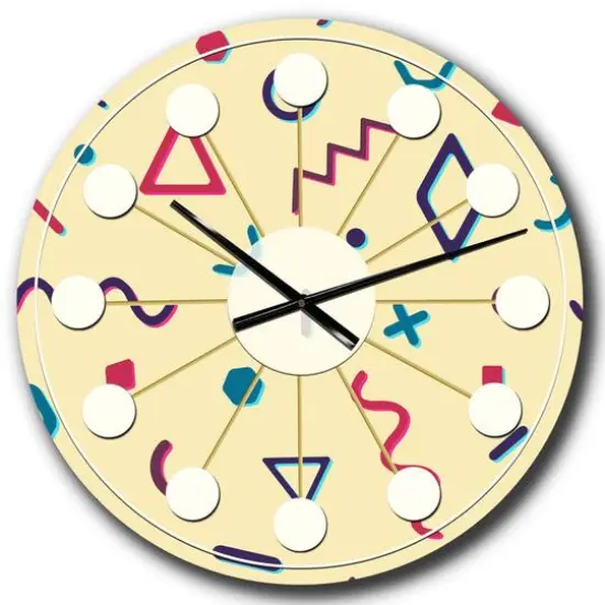 Designart 'Retro Abstract Pattern Design Vi Mid-Century Modern Wall Clock {1}