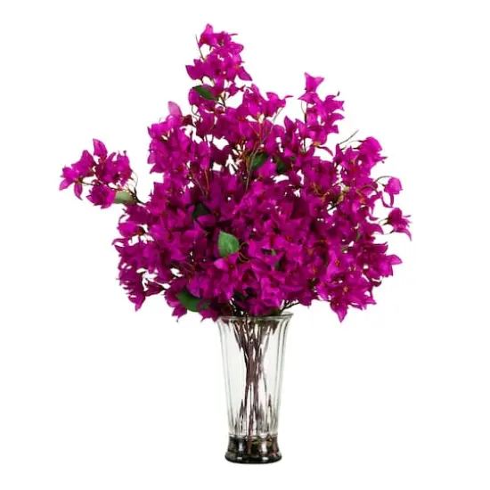 2.5ft. Purple Bougainvillea Arrangement in Glass Vase {1}