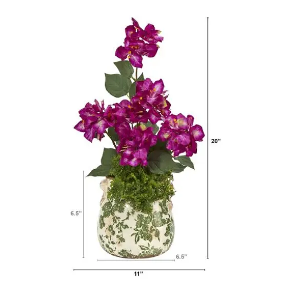 20'' Purple Bougainvillea Arrangement in Floral Vase {3}