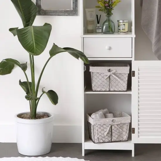 DII&reg; Medium Rustic Bronze Chicken Wire Baskets with Stone Gingham Liners, 2ct. {3}