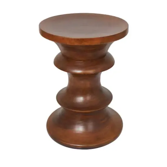 22" Brown Wood Geometric Accent Table {1}