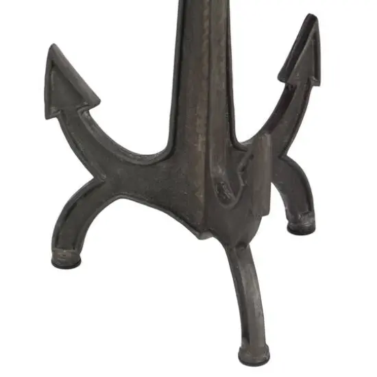 2ft. Black Iron and Wood Coastal Accent Table {4}