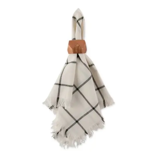 DII&reg; Black Check Fringed Cloth Dinner Napkins, 6ct. {4}