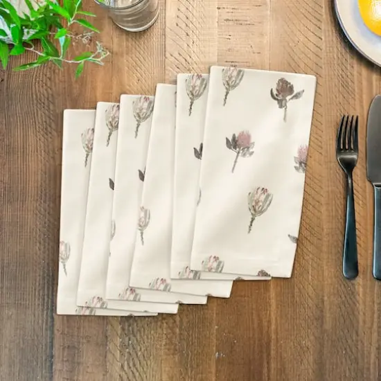 Cottage Florals Cotton Twill Napkin Cream {4}
