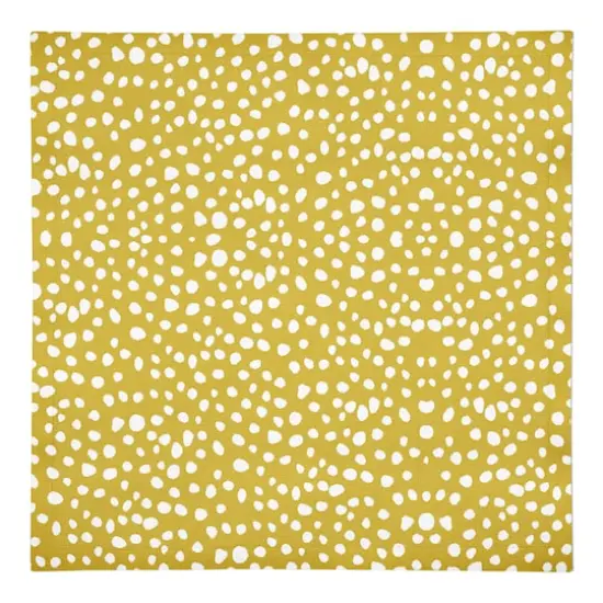 Yellow Painted Spots 10" x 10" Cotton Twill Napkin {1}