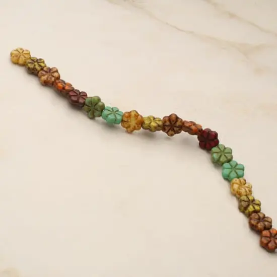 Autumn Czech Glass Flower Beads, 10.6mm by Bead Landing&trade; {6}
