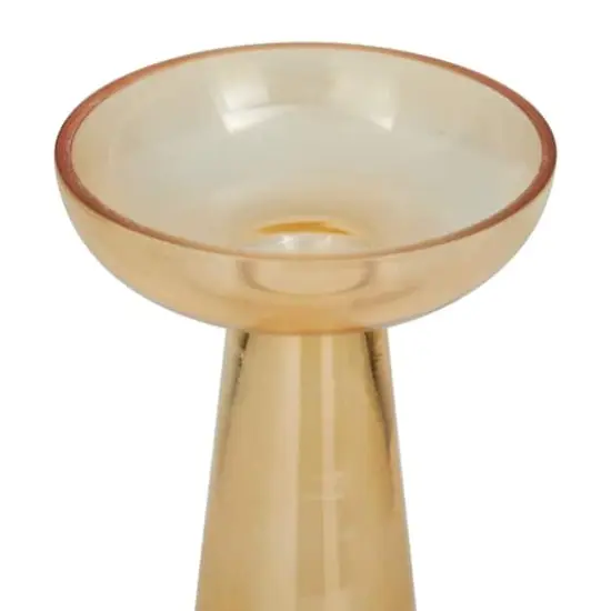 Set of 3 Gold Glass Contemporary Candle Holder, 3" x 3" x 3" {4}