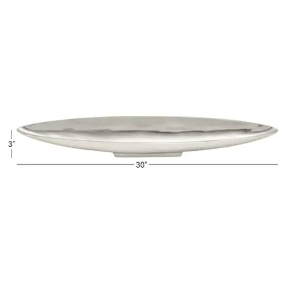 30" Silver Aluminum Modern Boat Tray {5}