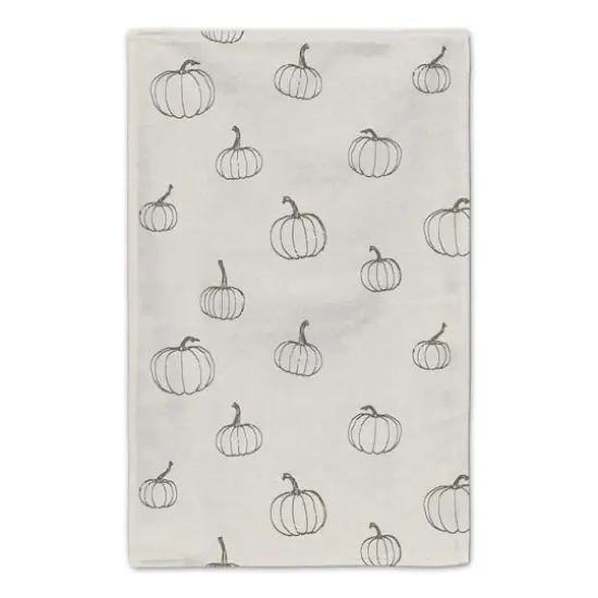 Give Thanks Gray Pumpkin Tea Towel Set {6}