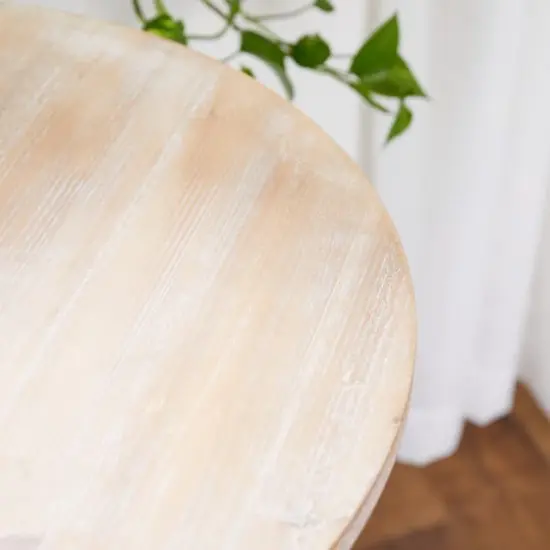 2.5ft. White Chinese Fir Farmhouse Accent Table {4}