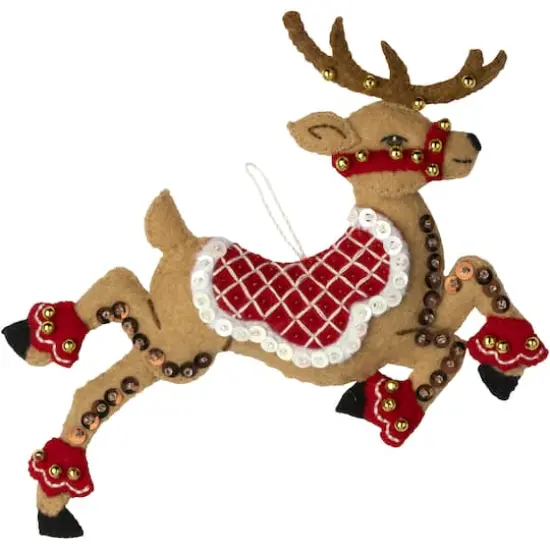 Bucilla&reg; Festive Reindeer Felt Ornaments Applique Kit Set {7}